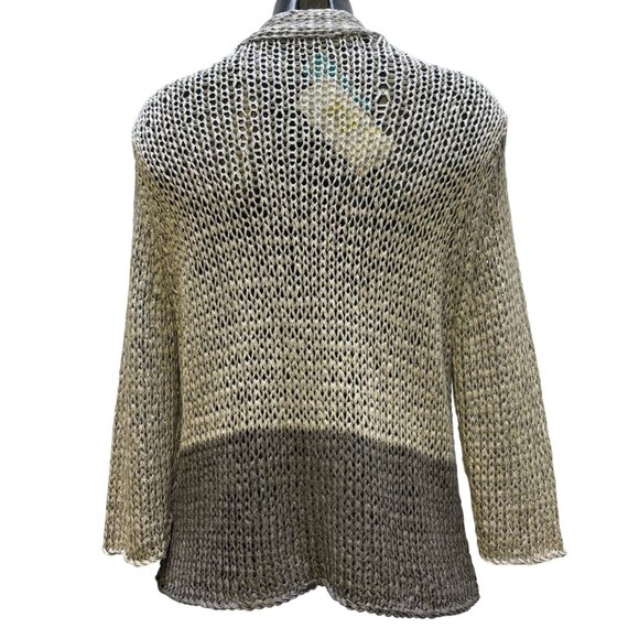 NWT Eileen Fisher Open Twist Moon Straight Cardigan Gray L - Picture 2 of 5